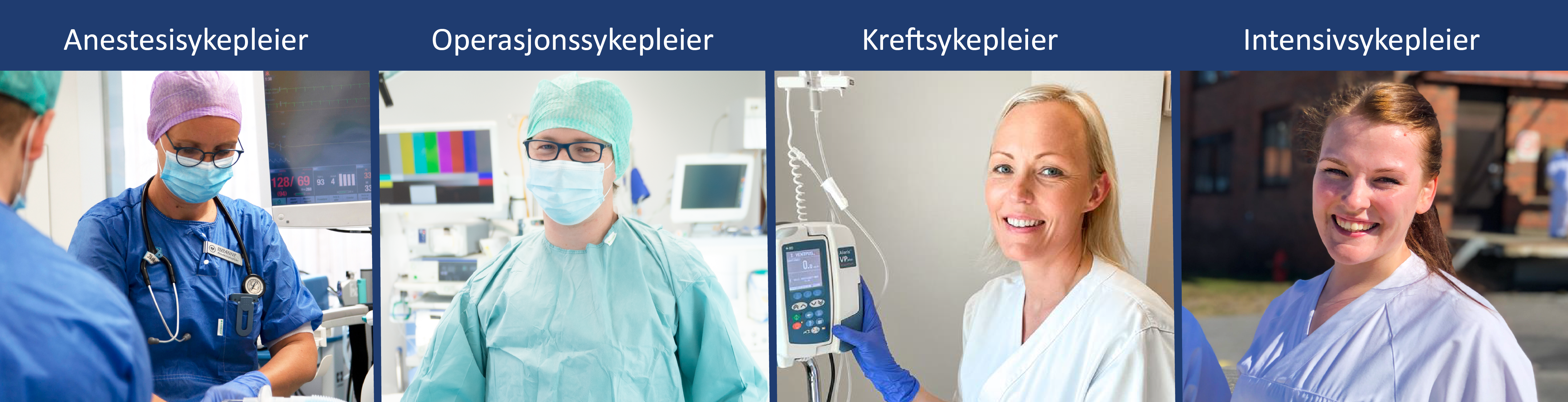 Nærbilde av flere spesialsykepleiere