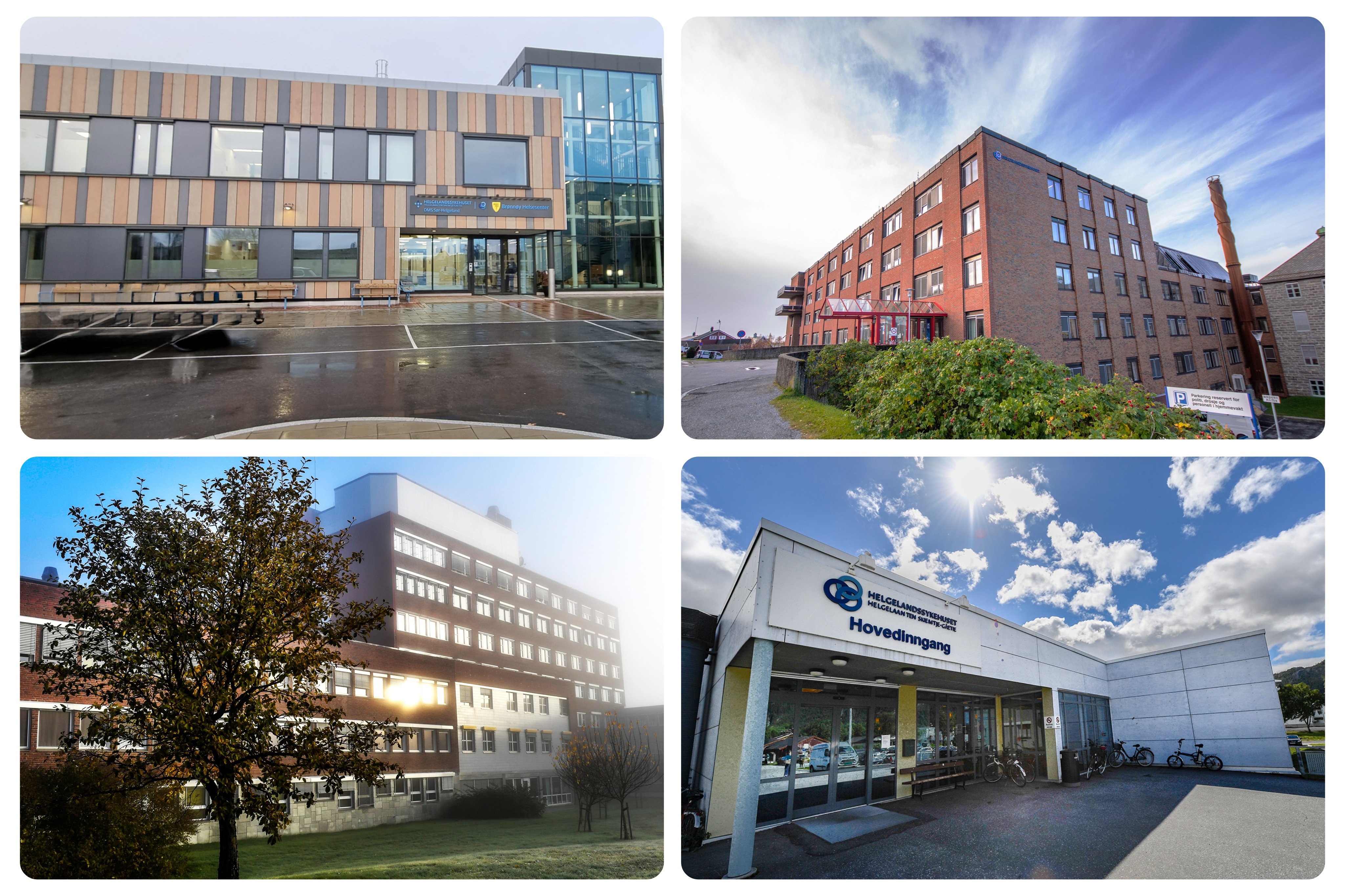 Fire lokalisasjoner i Helgelandssykehuset