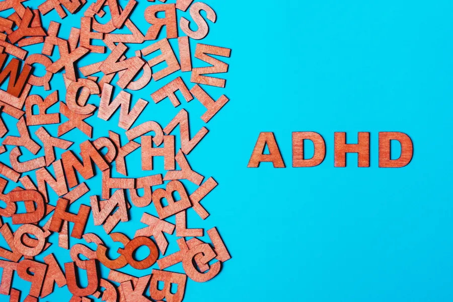 Mange bokstaver samt ordet ADHD