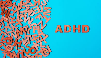 Mange bokstaver samt ordet ADHD